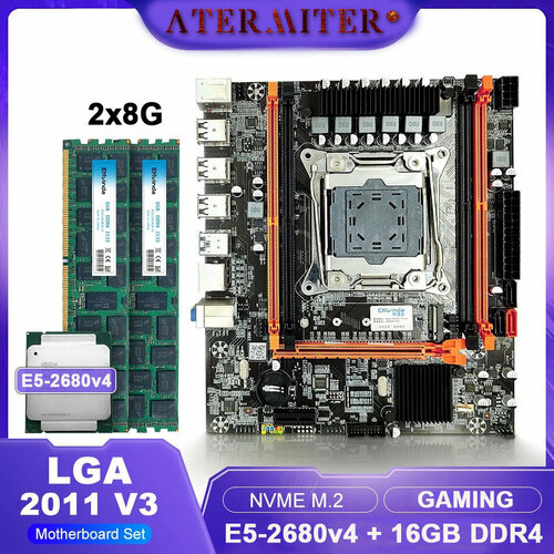 Комплект материнская плата Atermiter X99H + Xeon 2680V4 + 16GB DDR4 ECC REG