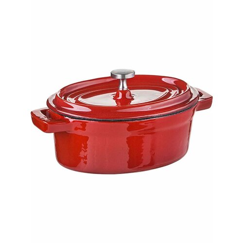 Форма для запекания с крышкой 12,5х9,1 см, 250 мл, красный, чугун, Daming, DM-1257OC