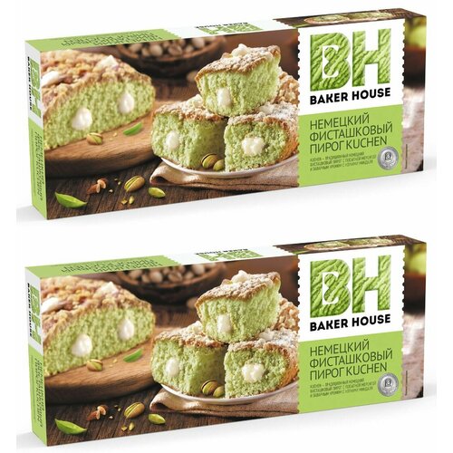 Baker House Пирог Kuchen Фисташковый бисквитный, 350 г, 2 уп