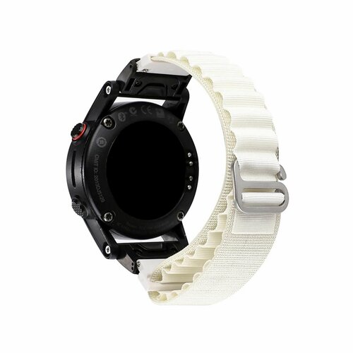 ремешок для samsung gear s3 galaxy 46 мм классический браслет для смарт часов huawel watch gt аксессуары для наручных часов 22 мм Универсальный нейлоновый браслет Alpine Loop (Альпийская петля) с креплением 22 мм / Ремешок с креплением 22 мм для Samsung Gear S3 Frontier/Gear S3 Classic/Galaxy Watch, белый