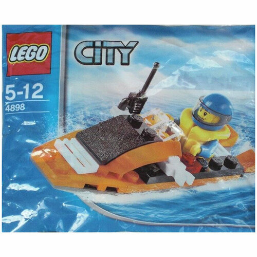 546020 игровой набор спасатель береговой охраны Конструктор Lego City polybag 4898 Катер береговой охраны, 35 дет.