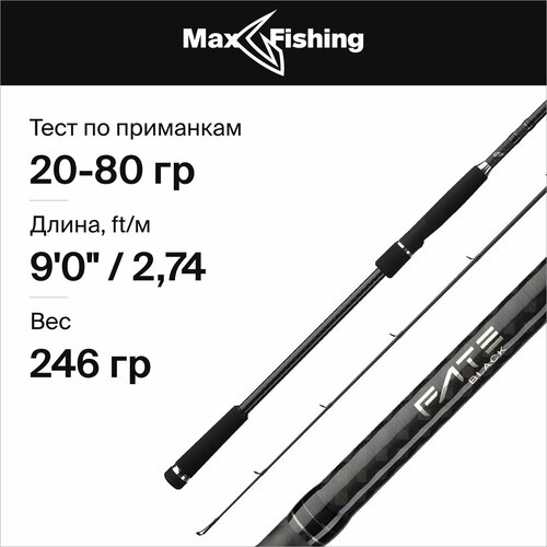 Удилище Shimano 13 Fishing Fate Black - 9' H 20-80g Spin rod - 2pc удилище 13 fishing fate black 9 h 20 80g spin rod 2pc