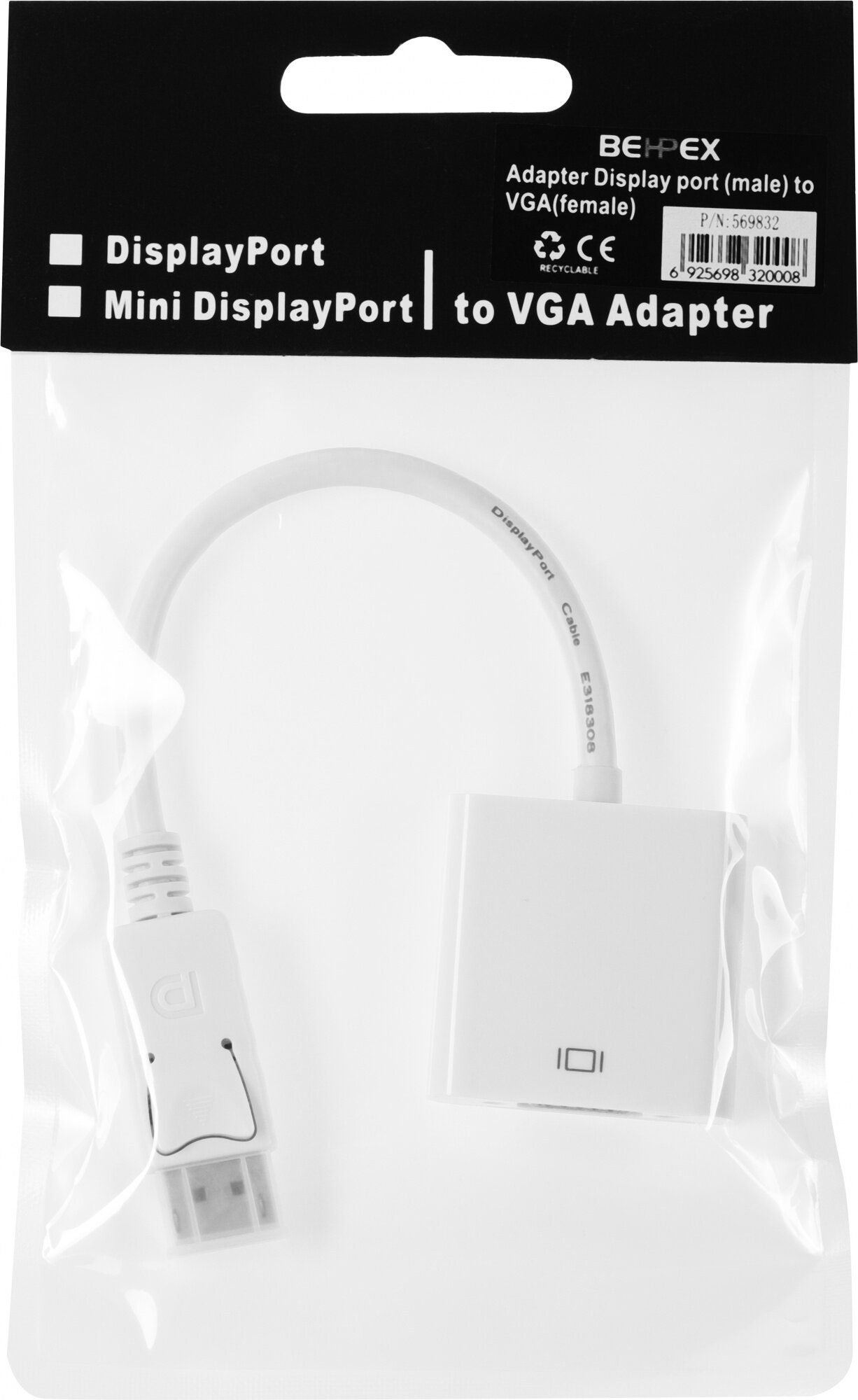 Переходник DisplayPort (m) VGA (f)