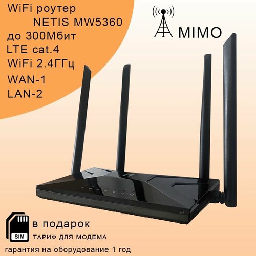 WiFi роутер NETIS MW5360 I 2,4ГГц I cat4 I 300Мбит w218 wi fi 2 4 ггц 18 дби с высоким коэффициентом усиления беспроводная сетевая карта маршрутизатора антенна