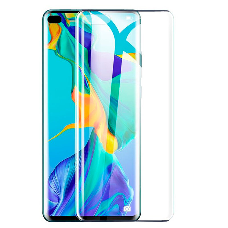 Защитное стекло на Huawei P40 Pro/P40 Pro +, проклейка по краю, черное, X-CASE