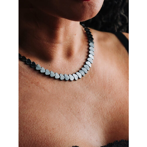 фото Чокер bl jewelry silver heart, длина 35 см, черный