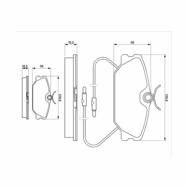 Комплект тормозных колодок, дисковый тормоз, BOSCH 0 986 469 191 (1 шт.)