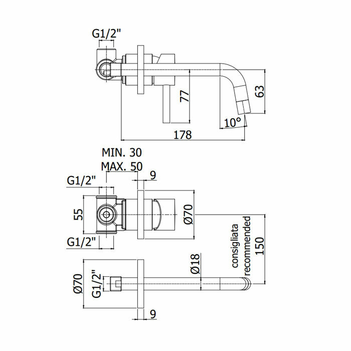 Смеситель Paffoni Light LIG006HGSP70 для раковины - фото №5