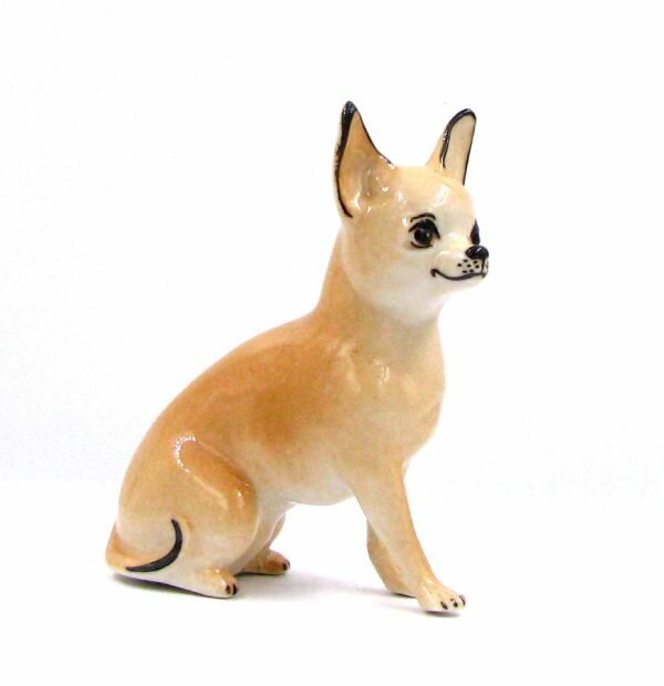 фото Фарфоровая статуэтка собаки Чи-хуа-хуа окрас рыжий