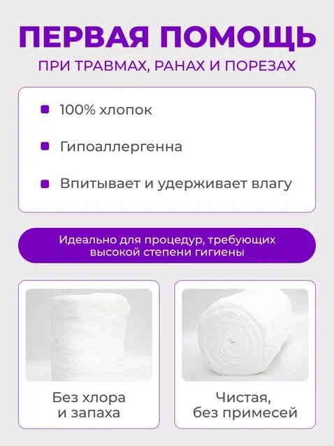 Картинки Вата медицинская нестерильная, хирургическая 1 кг