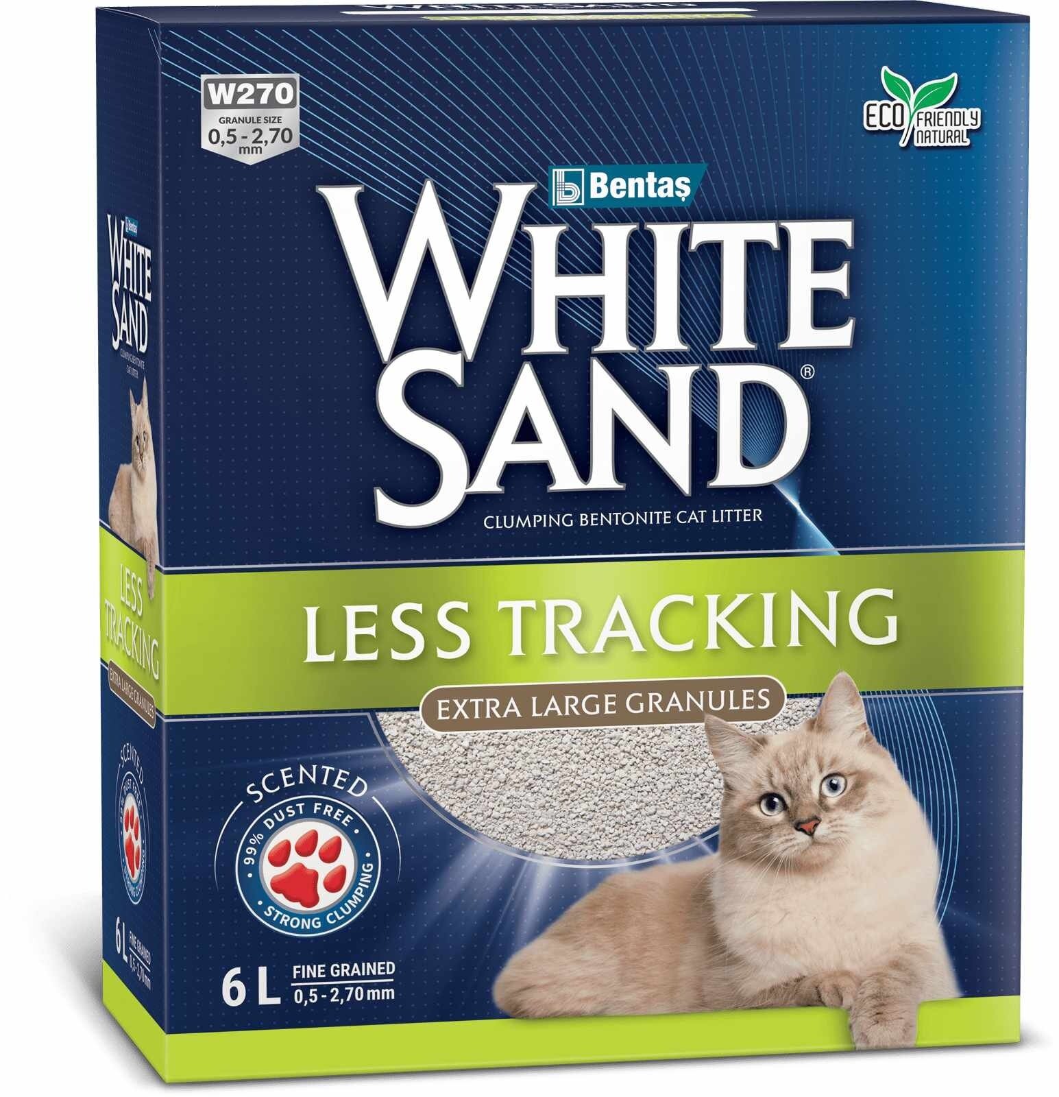White Sand комкующийся наполнитель "Не оставляющий следов" с крупными гранулами, коробка, 5,1 кг, 6 л