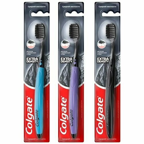 Щетка зубная Colgate, Extra Density средней жесткости, 3 шт