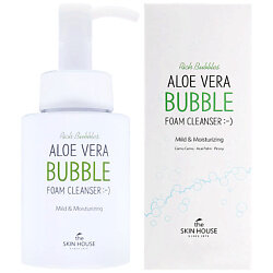 Пенка для умывания с экстрактом алоэ The Skin House Aloe Vera Bubble Foam Cleanser, 300мл - фото №14