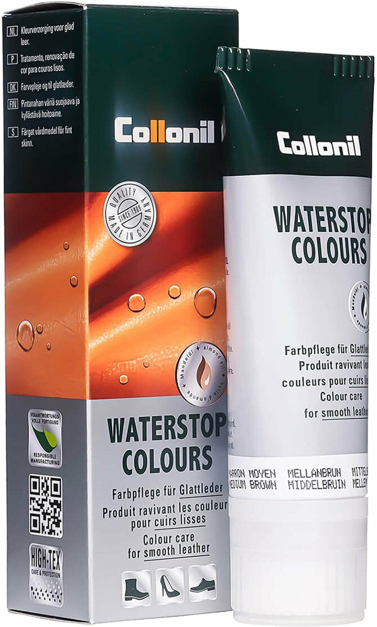 Collonil Водоотталкивающий крем Waterstop Colours 398 коричневый, 75 мл