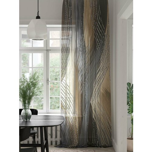 Тюль AT HOME Ференмир высота 280 см, ширина 150 см, крепление - шторная лента, Белый