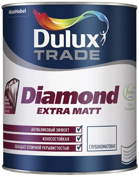 Краска Dulux Diamond Extra Matt глубокоматовая BС 0,9л (Бесцветная база)