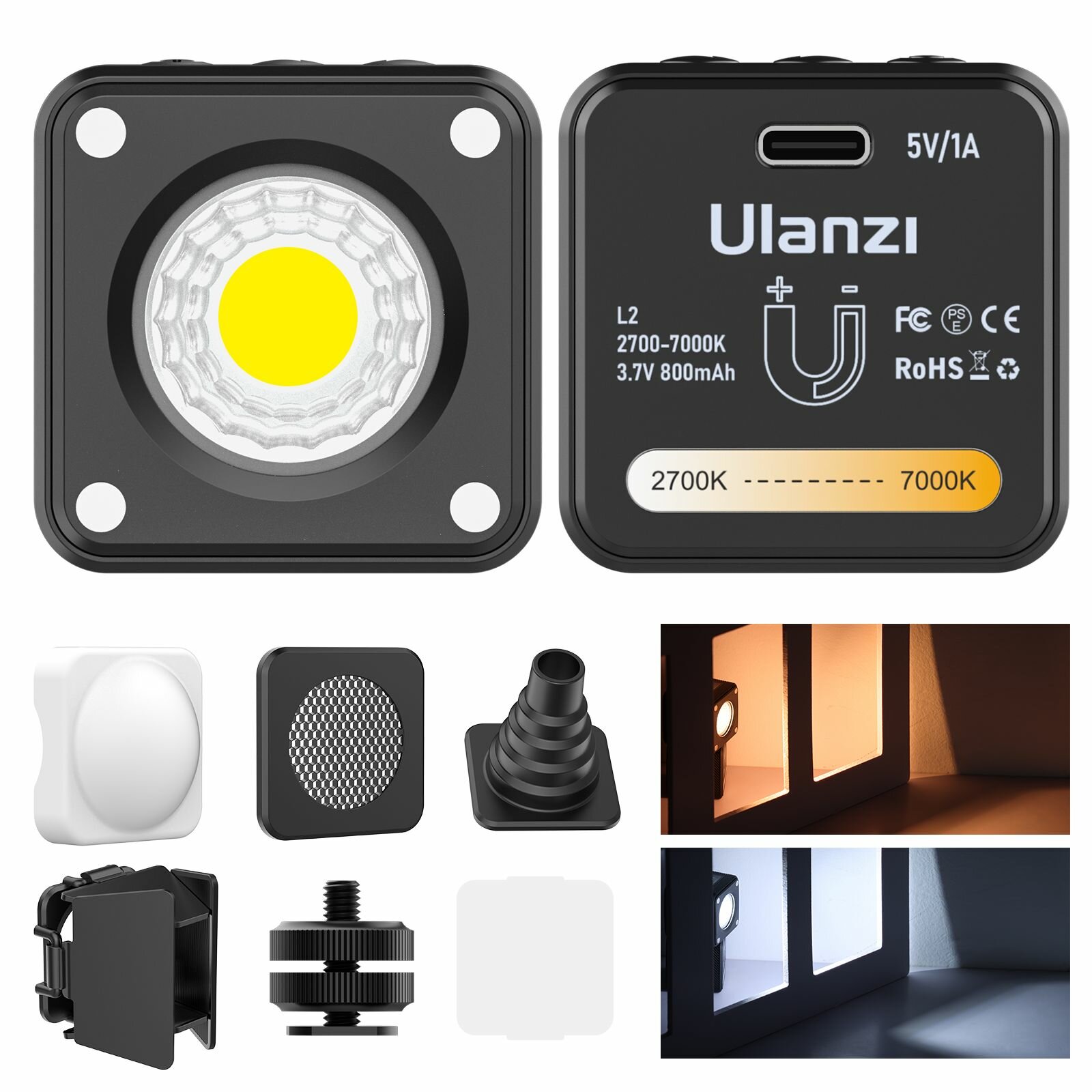 LED осветитель Ulanzi L2 Bi Color и набор фото фильтров