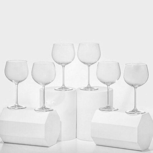 Bohemia Crystal Набор стеклянных бокалов для вина «Пион», 350 мл, 6 шт бесцветный, прозрачный