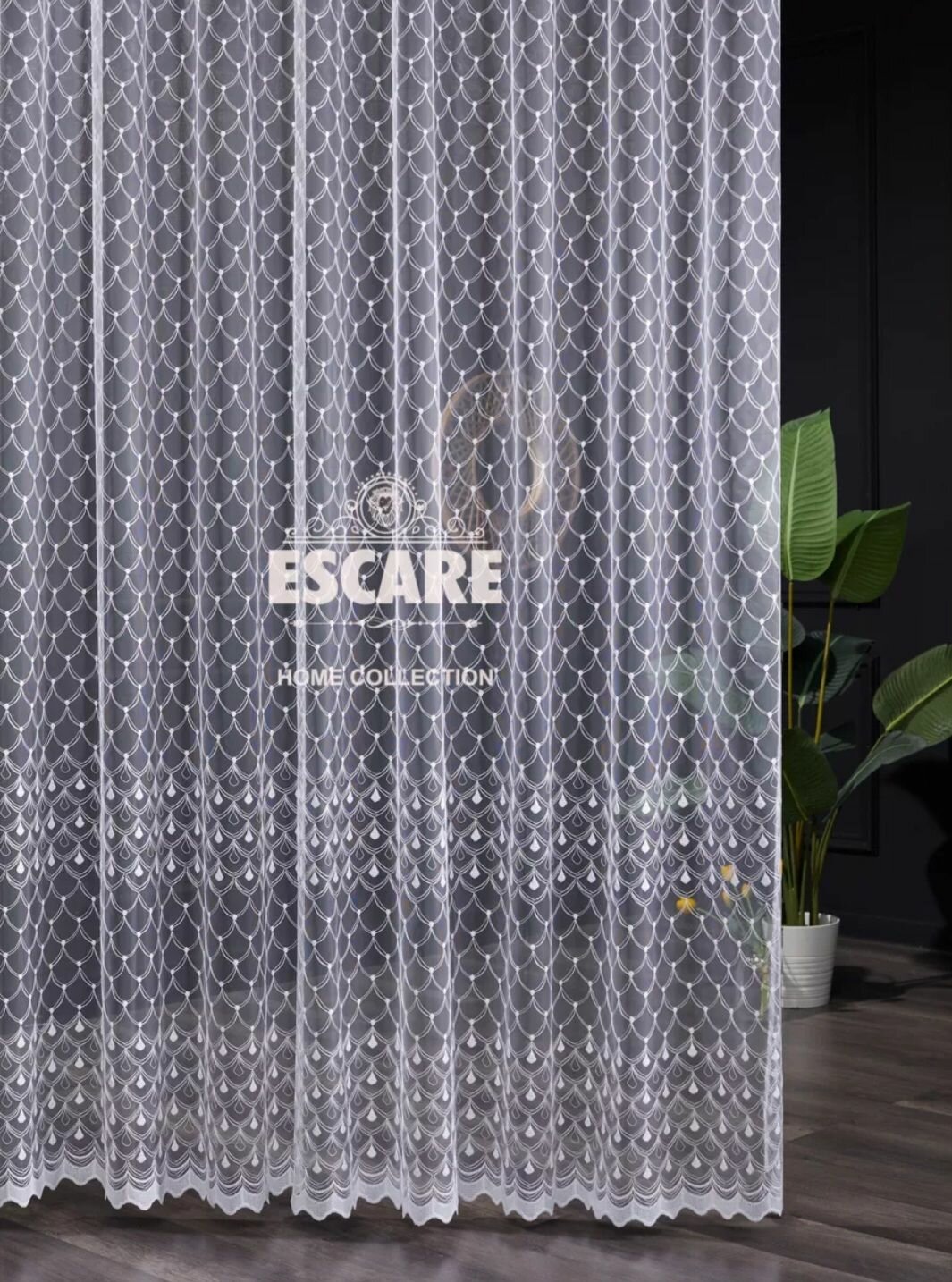 фото Тюль сетка вышивка 400-260