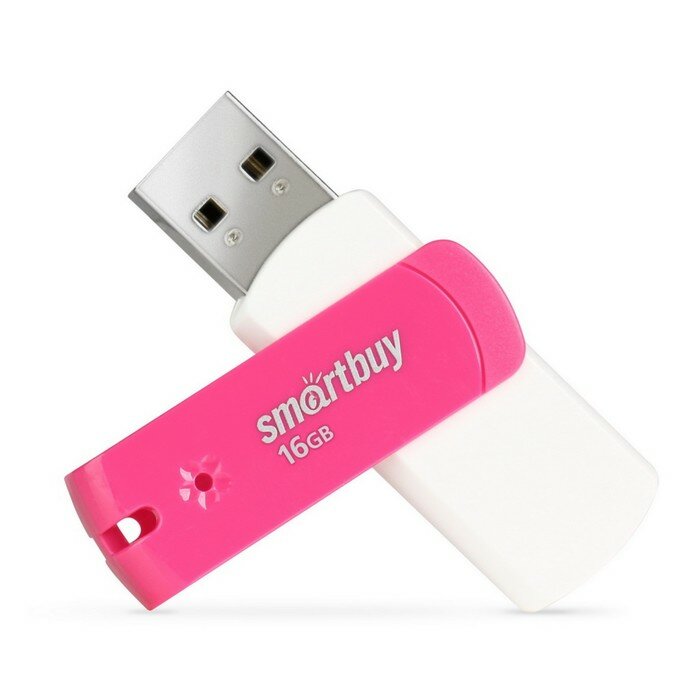 Флешка Smartbuy 16GBDP, 16 Гб, USB2.0, чт до 25 Мб/с, зап до 15 Мб/с, розовая