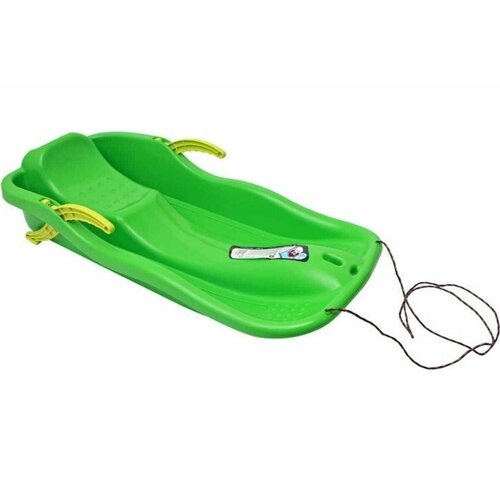 Пластиковые санки Протэкт Race с веревкой и рычагами, 870х400 мм, зеленый ПС-870