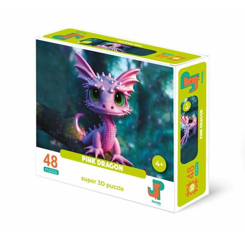 Пазл детский 3D Jazzle Puzzle 48 деталей: Розовый дракон