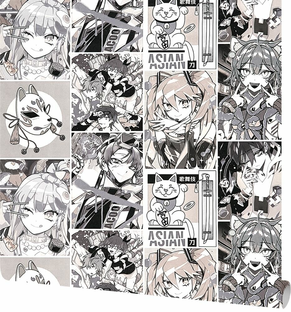 Обои флизелиновые Ateliero Anime белые AT88291-01 - фото №11