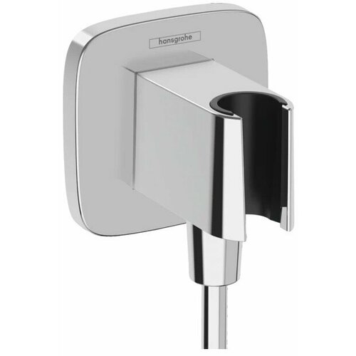 Шланговое подключение Hansgrohe FixFit Q 26887000 держатель для душа, хром шланговое подключение hansgrohe puravida fixfit 27414000