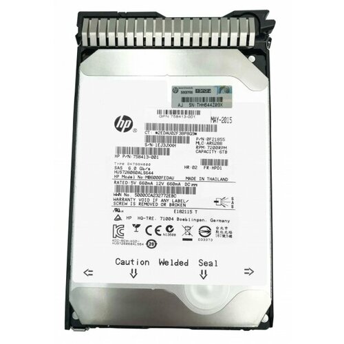 Жесткий диск HP MB6000FEDAU 6Tb 7200 SAS 3,5 HDD