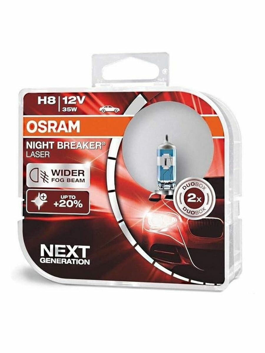 OSRAM H8 12V-35W (PGJ19-1) Night Breaker Laser DuoBox (2шт)