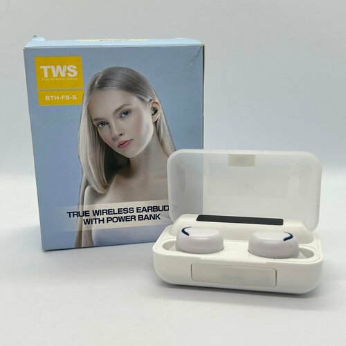 Беспроводные наушники TWS F9-5 - белого цвета 550₽