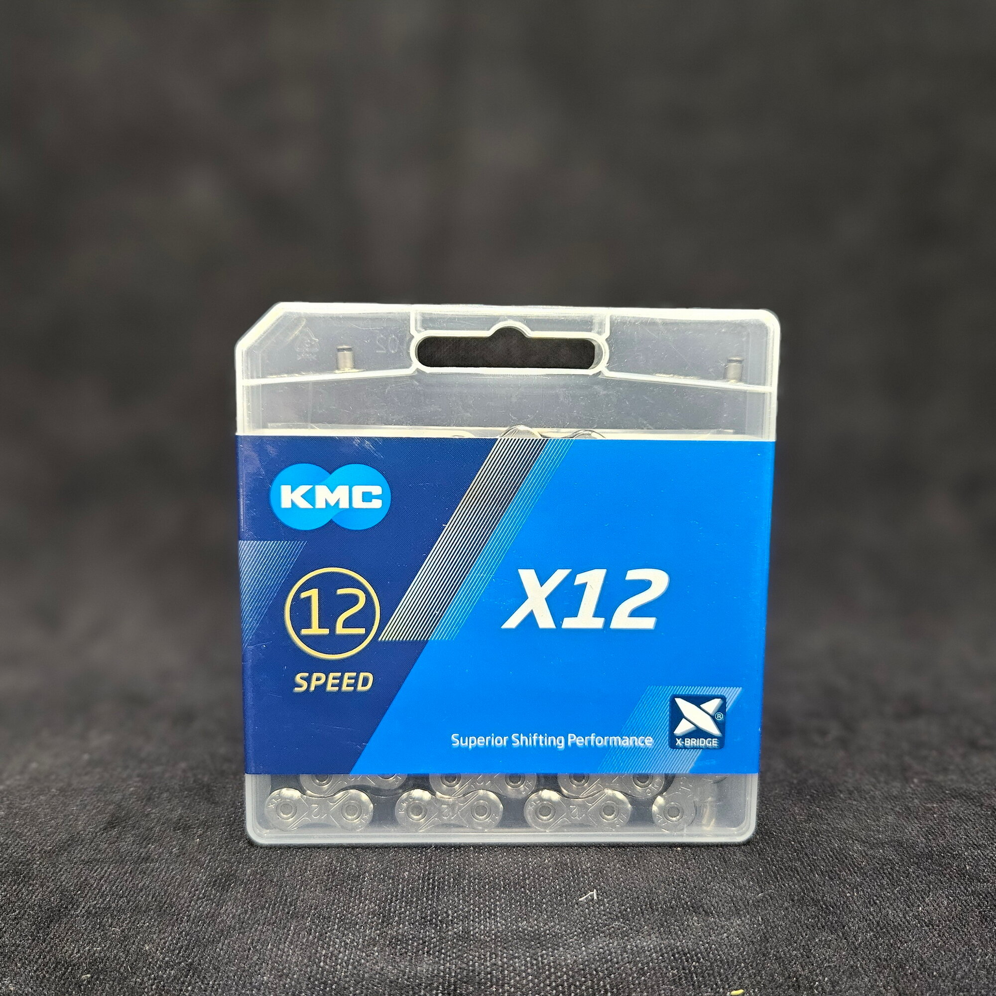 Цепь KMC X12 Silver-black, 12 ск, 126 зв, с замком