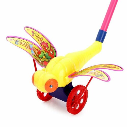 Каталка на палке Стрекоза длина ручки 40 см микс 335₽