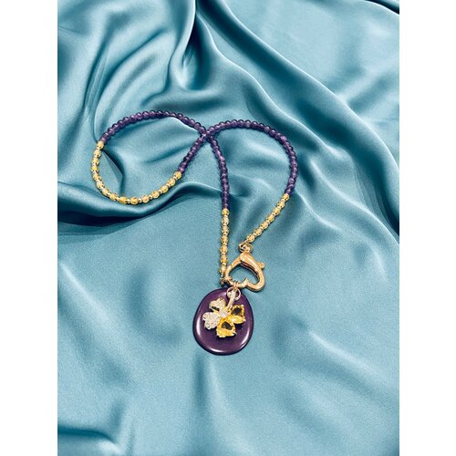 Колье Jewellery by Marina Orlova, аметист, длина 47 см, фиолетовый, золотой