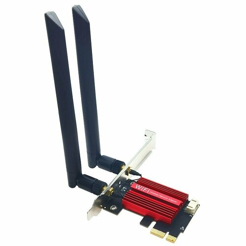 Wi-Fi PCI-E Адаптер AX210 Pro, Wi-Fi 6E 2.4/5/6 ГГц, 5374 Мбит/сек, Bluetooth 5.3, 2 Внешние Антенны, Сетевая Карта для ПК, для Компьютера wi fi pci e адаптер intel 7260ac pro 2 4 5 ггц 1200 мбит сек bluetooth 4 0 2 внешние антенны сетевая карта для пк для компьютера