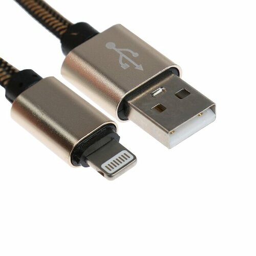 Кабель Lightning - USB 21 А оплётка нейлон 2 метра золотистый 456₽