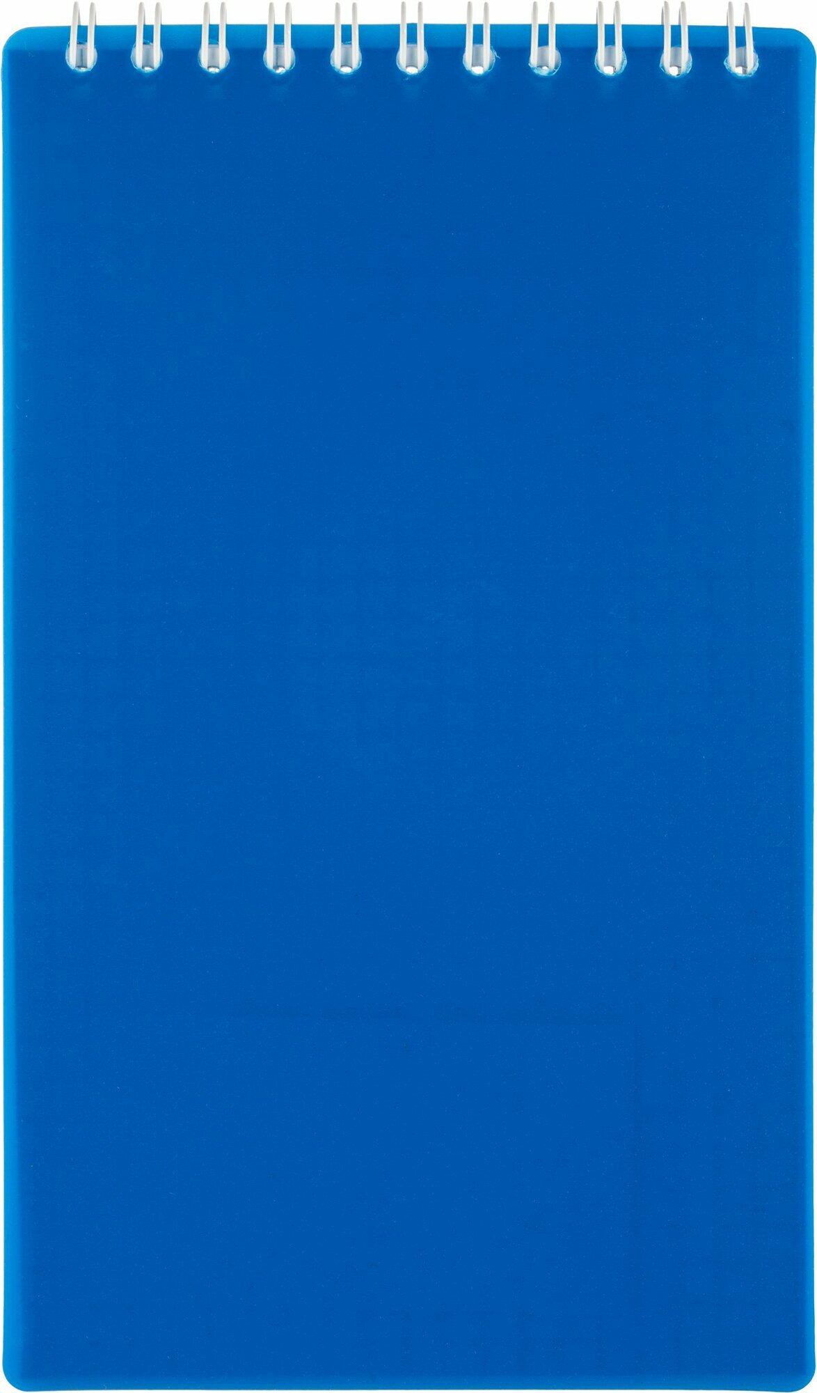 фото Блокнот 100х170 л. Attache Economy, мет. гребень, пласт. обл, синий, клетка