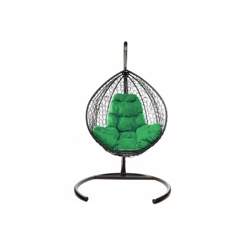 Подвесное кресло M-group капля складной, с ротангом коричневое зелёная подушка подвесное кресло m group xl ротанг коричневое зелёная подушка