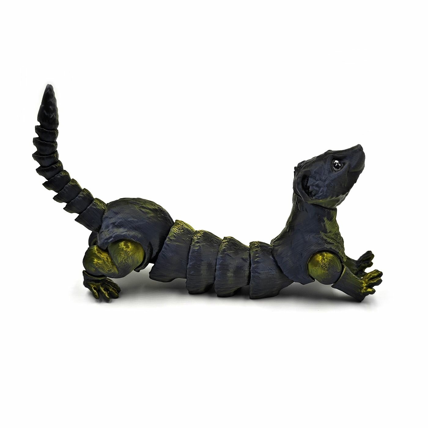 Подвижный Хорек, игрушка антистресс, подарок 23см, сувенир 3D Black&DarkGold
