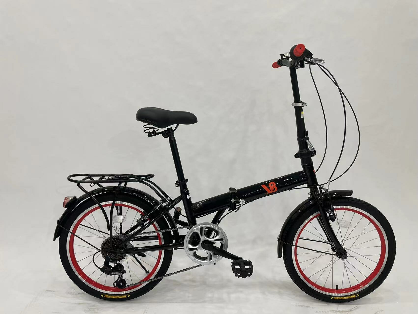 фото Велосипед складной V8 V-CF2012B 7 ск. 20" (черно-красный)