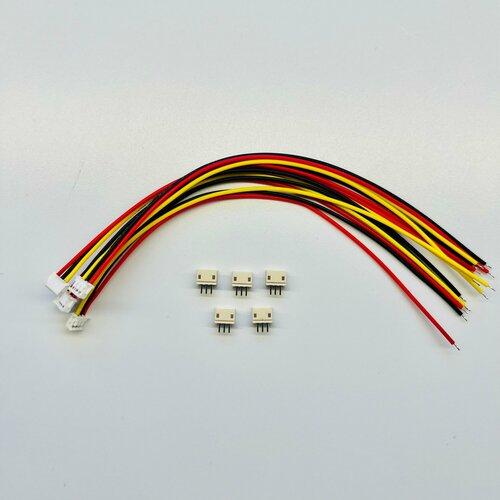 Набор кабелей с разъемом JST ZH 1.5 мм 3pin 15см 5 штук 5 pair 3pin jst connectors 3 pin female male connector for ws2812b ws2811 ws2812 led strip