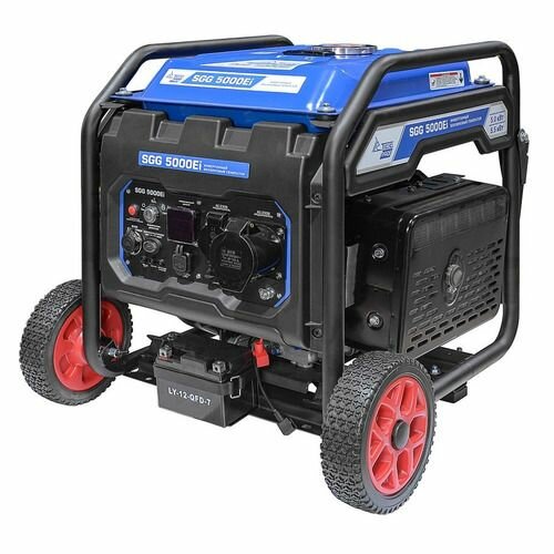 фото Бензиновый генератор ТСС SGG 5000Ei, 220/12 В, 5.5кВт, на колёсах с АКБ [60040]