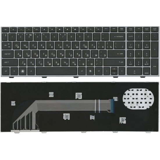 Клавиатура для ноутбука Amperin HP ProBook 4540S 4545S черная с серой рамкой