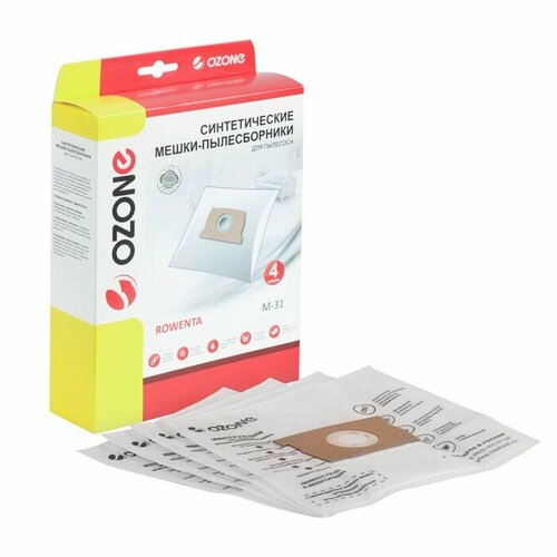 Мешки-пылесборники M-31 Ozone синтетические для пылесоса 4 шт комплект из 6 шт 2403₽
