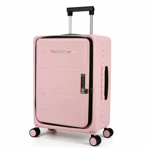 Чемодан , 41 л, размер S+, розовый чемодан 41 л размер s серый