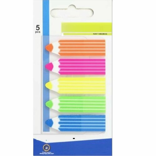 Интэк Набор закладок самоклеящихся Карандаши 5 х 20 листов 388₽