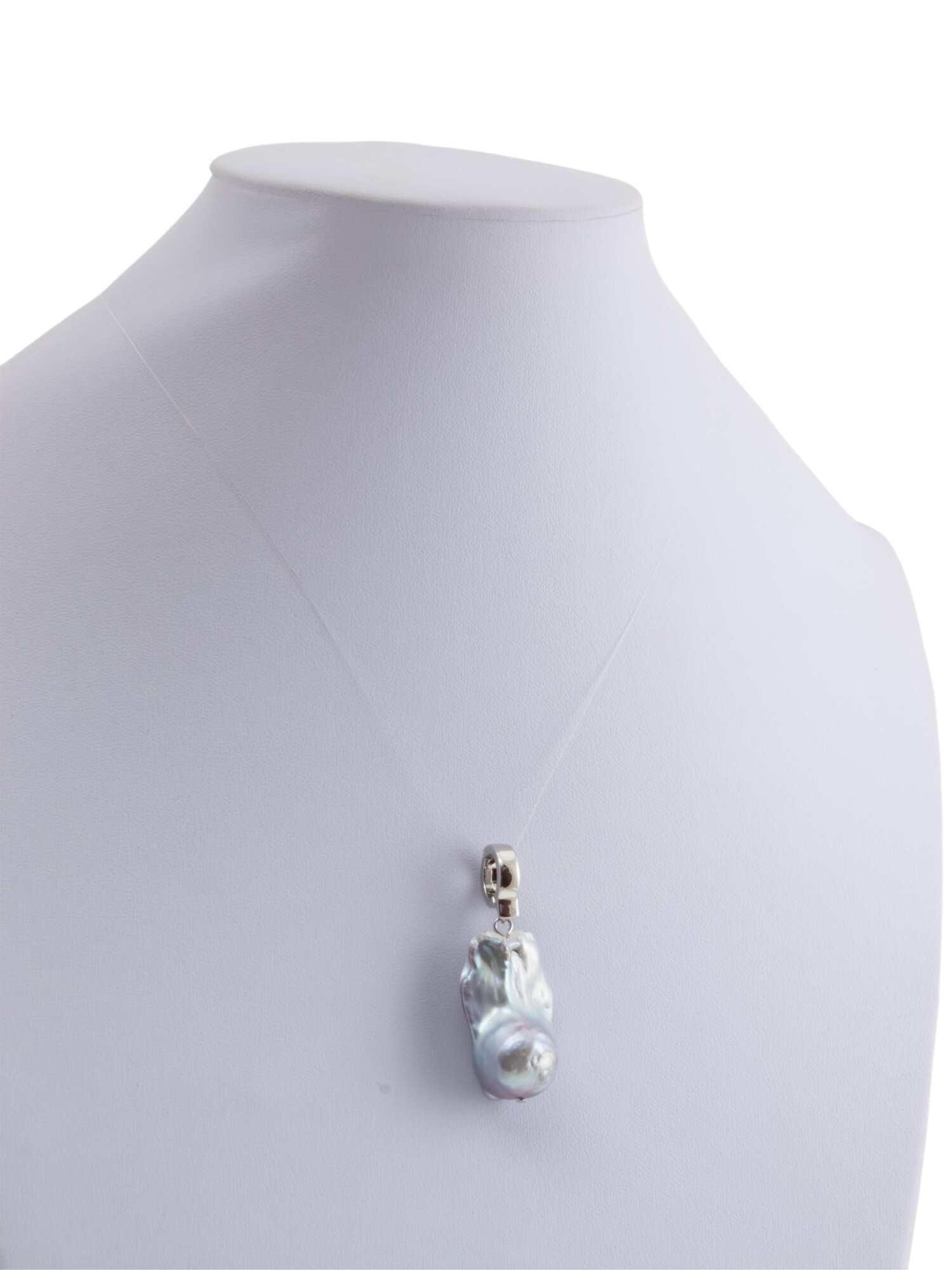 Подвеска ЖемАрт, жемчуг пресноводный культивированный, жемчуг пресноводный, жемчуг культивированный, серебристый — фото 1