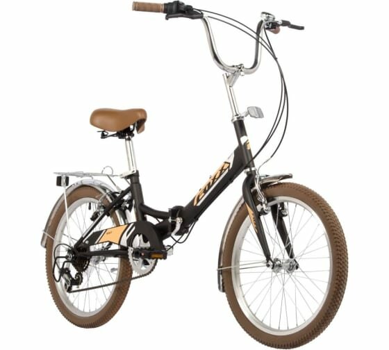 фото Велосипед FOXX 20" складной, SHIFT, чёрный, 6-скор, Shimano RS35/TY21, двойной обод, багажник