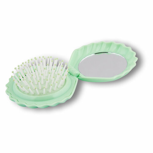 ZEBO/Расческа массажная маленькая с зеркалом для волос складная.