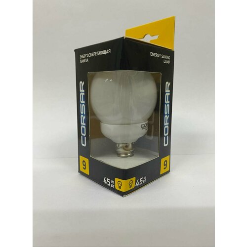 Энергосберегающая Лампа Corsar Шарик, E14, 9Вт, 2700К, матовая, теплый белый цвет